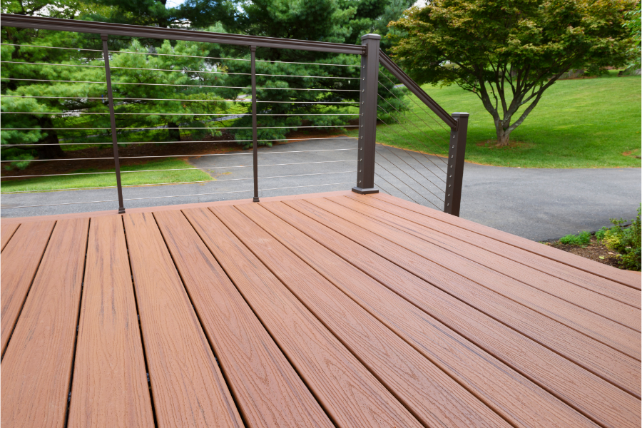 a raised composite deck