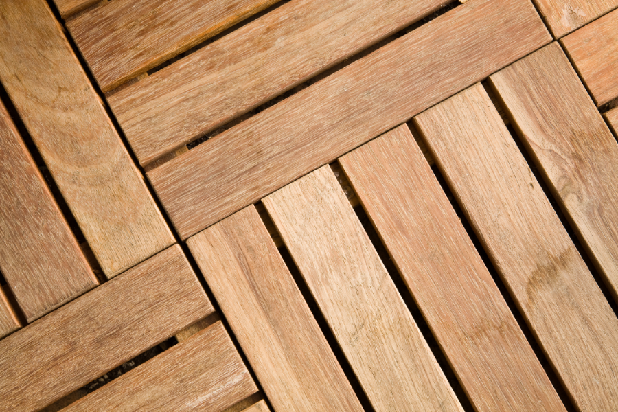 a close up of square panels of wood decking